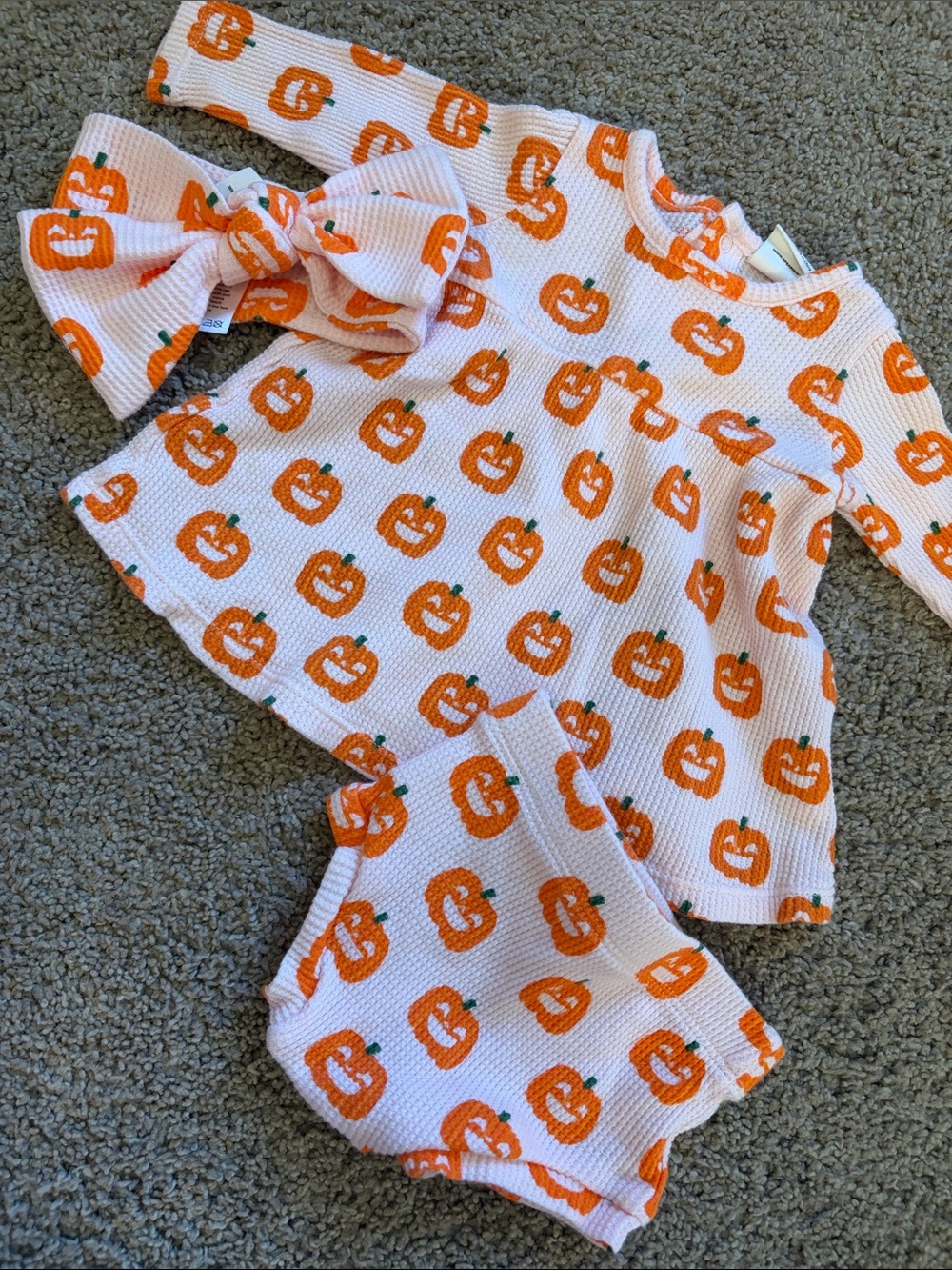 Spearmint Love Pumpkin Outfit w Bow